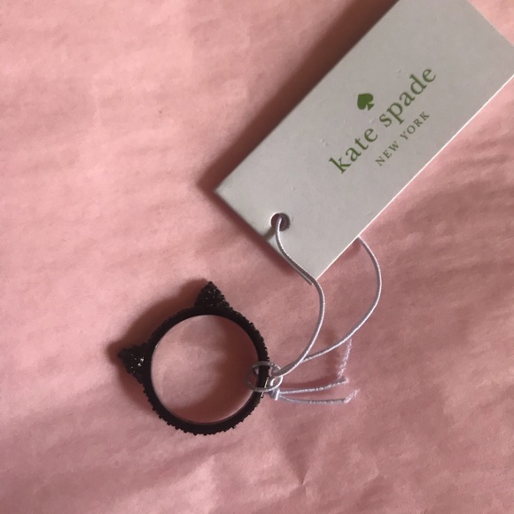 kate spade Jewelry - Kate Spade Black Cat ring size 5